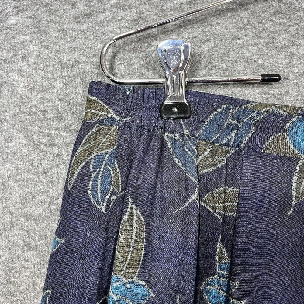 Vintage Rena Rowan Maxi Skirt 14W Blue Floral Straight Lined Slit Modest 90s - Picture 10 of 16
